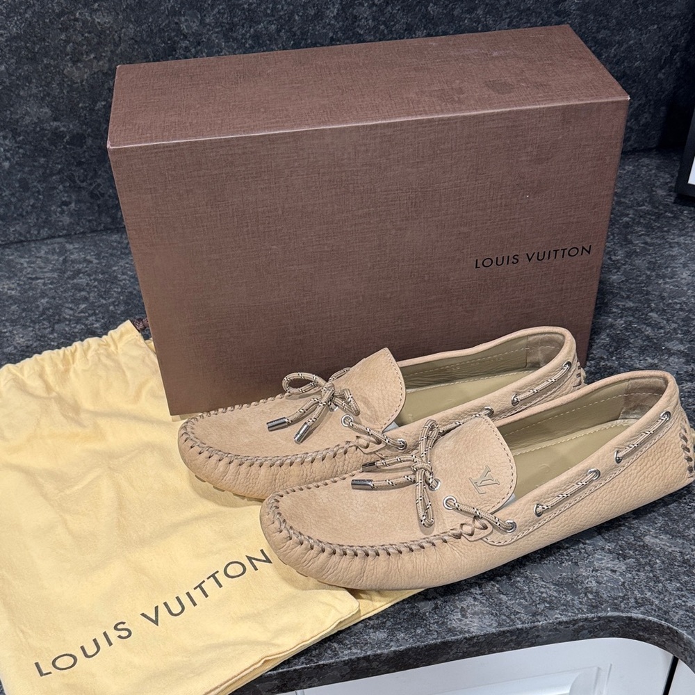 Louis Vuitton Beige Men's Slip-On Loafers